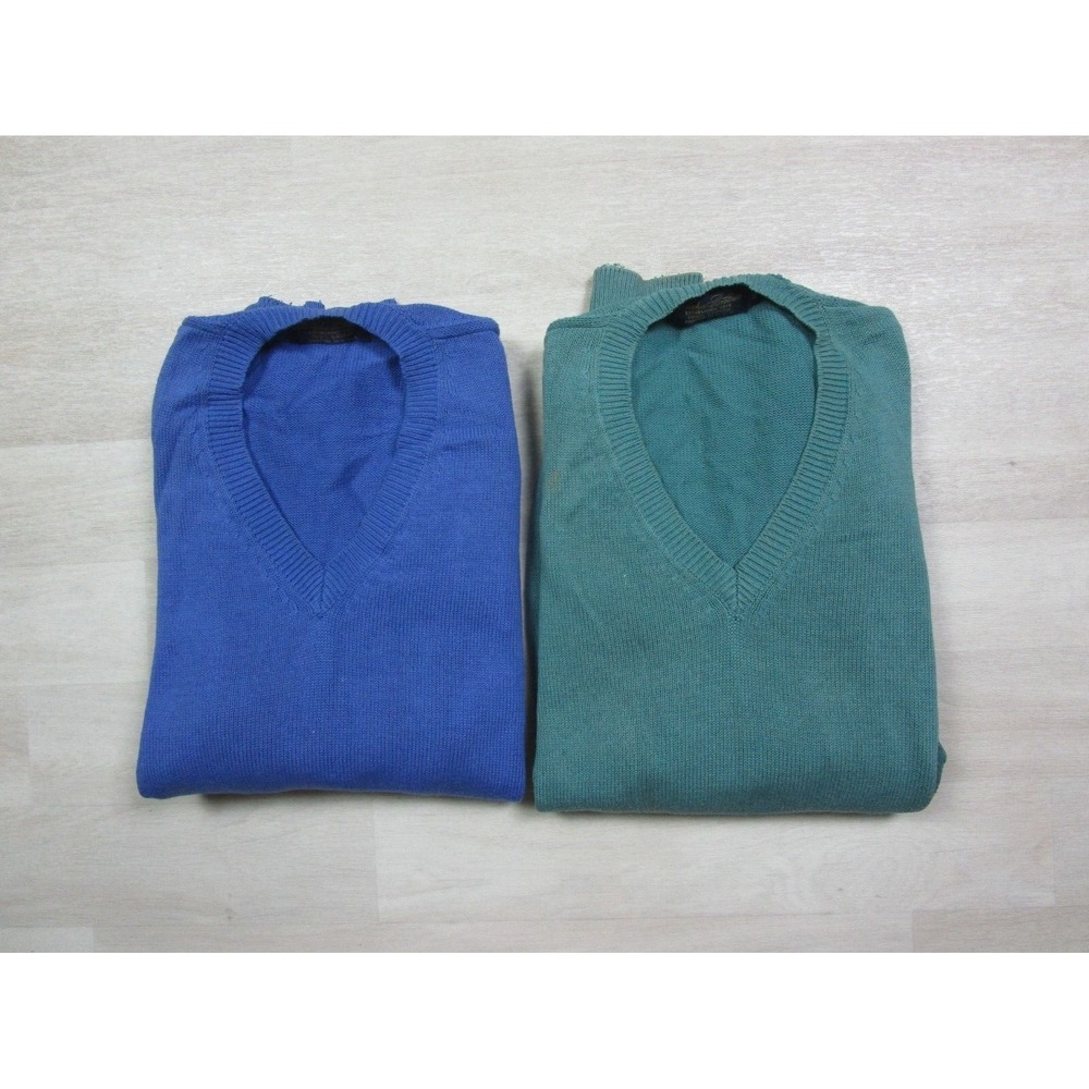 Vintage Brooks Brothers Men's Sweater Lot of 2 (XL) Cotton‎ USA Knit V-Neck